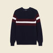 Pull manches longues fabriqué en France bleu marine homme