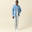 Jeans large 5 poches denim snow bleach homme