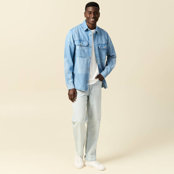 jeans large 5 poches denim snow bleach homme Jeans large 5 poches denim snow bleach homme