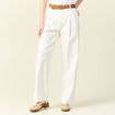Jeans large à pinces denim blanc femme