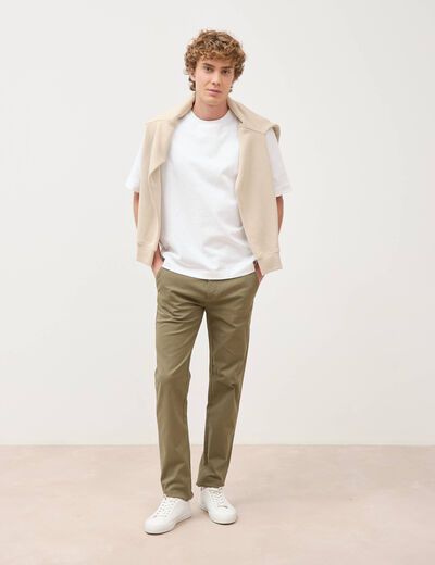 Pantalon chino slim taupe homme