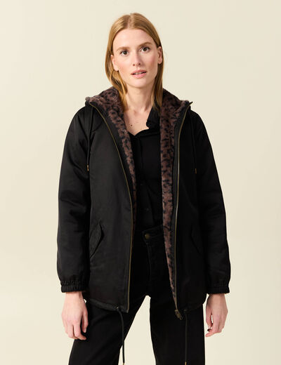 Parka r&eacute;versible noir femme