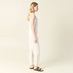 Salopette droite en jean denim blanc femme
