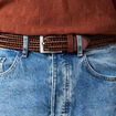 Ceinture tressée marron homme