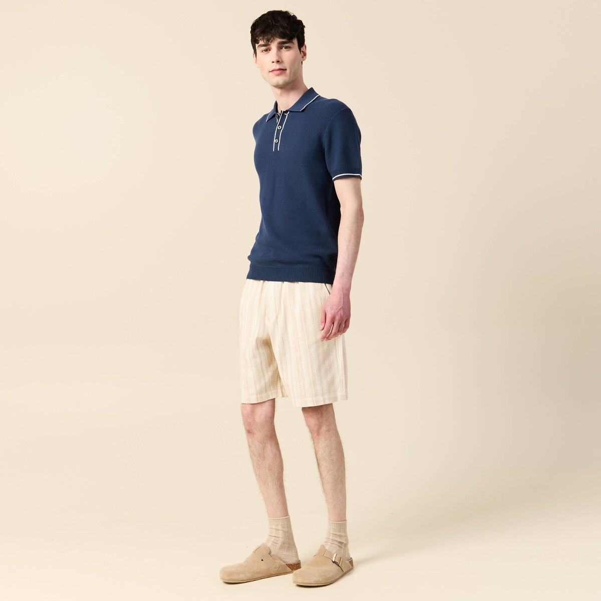 Polo manches courtes bleu foncé homme
