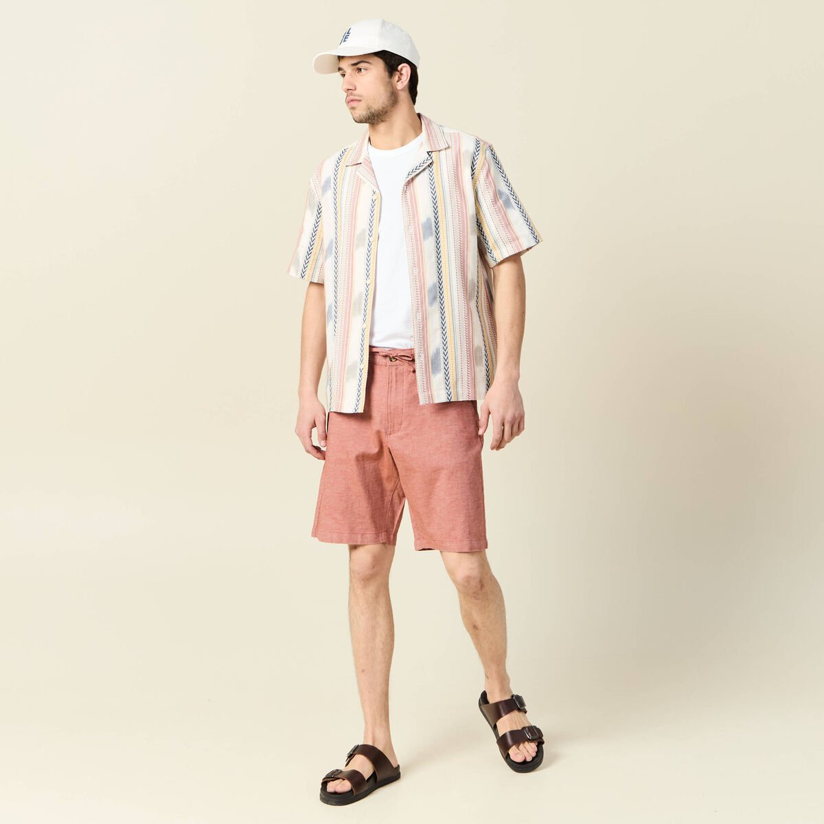 Chemise manches courtes bleu foncé homme