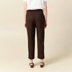 Pantalon taille haute marron fonc&eacute; femme