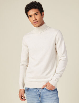 Pull manches longues ecru homme