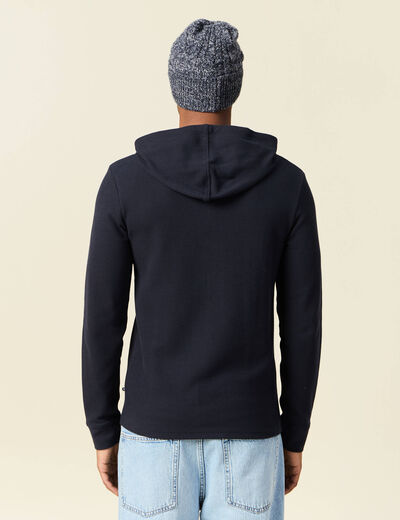 T-shirt à capuche bleu marine homme