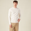 Pull manches longues col rond ecru homme