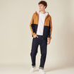 Gilet zippé doublé à capuche camel homme