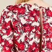 Blouse manches 3/4 rouge femme