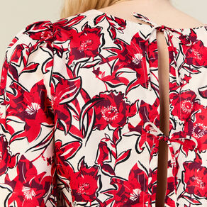 blouse manches 34 rouge femme Blouse manches 3/4 rouge femme
