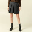Jupe-short pliss&eacute;e gris femme