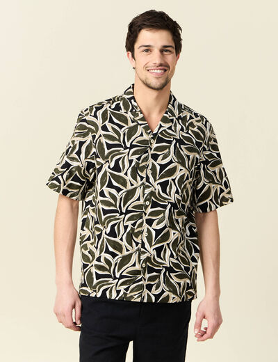 Chemise manches courtes noir homme