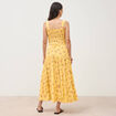 Jupe longue &eacute;vas&eacute;e fluide jaune femme