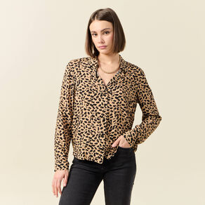 chemise manches longues marron clair femme Chemise manches longues marron clair femme