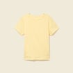 T-shirt cintr&eacute; col rond manches courtes jaune pastel femme