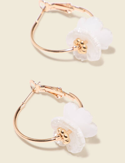 Boucles d'oreilles créoles ecru femme