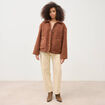 Blouson bouclette marron clair femme