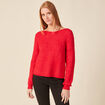 Pull manches longues rose framboise femme