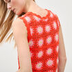 D&eacute;bardeur crochet col rond sans manches orange fonc&eacute; femme