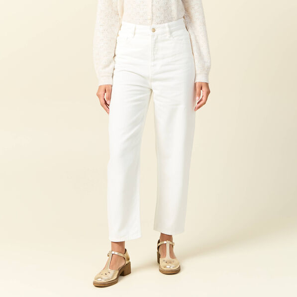 pantalon slouchy 78eme ecru femme Pantalon slouchy 7/8ème ecru femme
