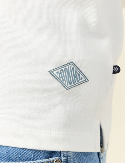 Polo manches longues ecru homme