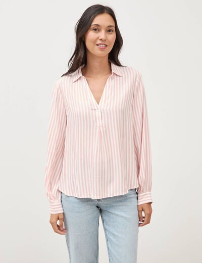 Blouse manches longues rose clair femme