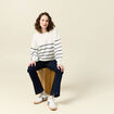 Pull manches longues bleu marine femme