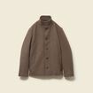Manteau droit court col montant taupe homme