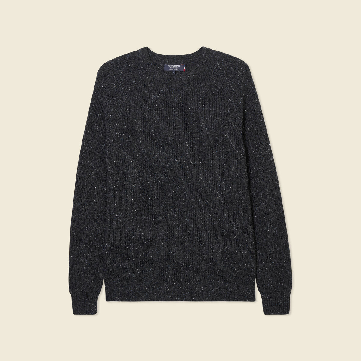 Pull manches longues fabriqu&eacute; en France gris fonc&eacute; homme