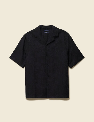 Chemise boyfriend manches courtes noir homme
