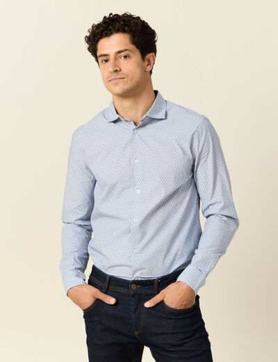 Chemise manches longues bleu homme
