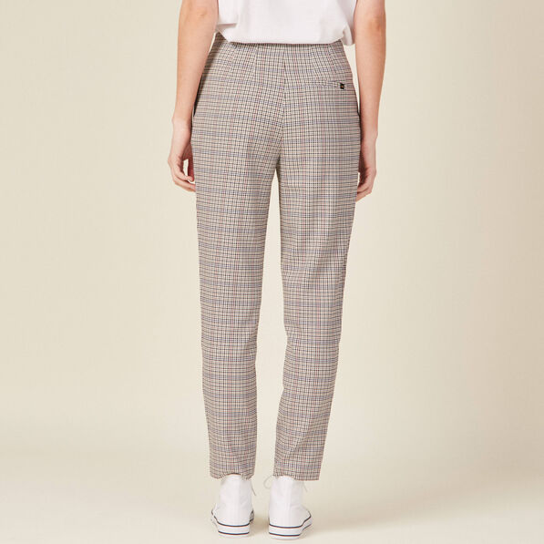 Pantalon carotte bleu marine femme