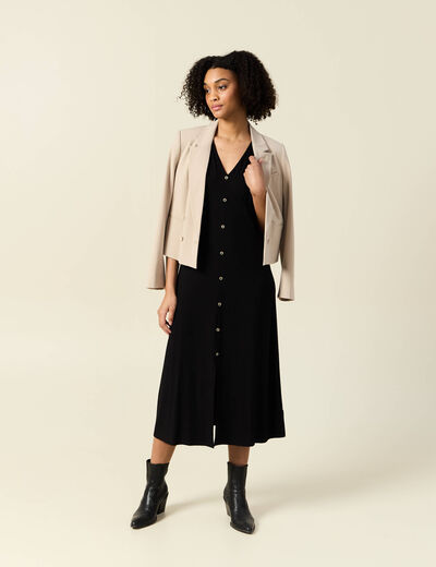 Robe longue droite noir femme
