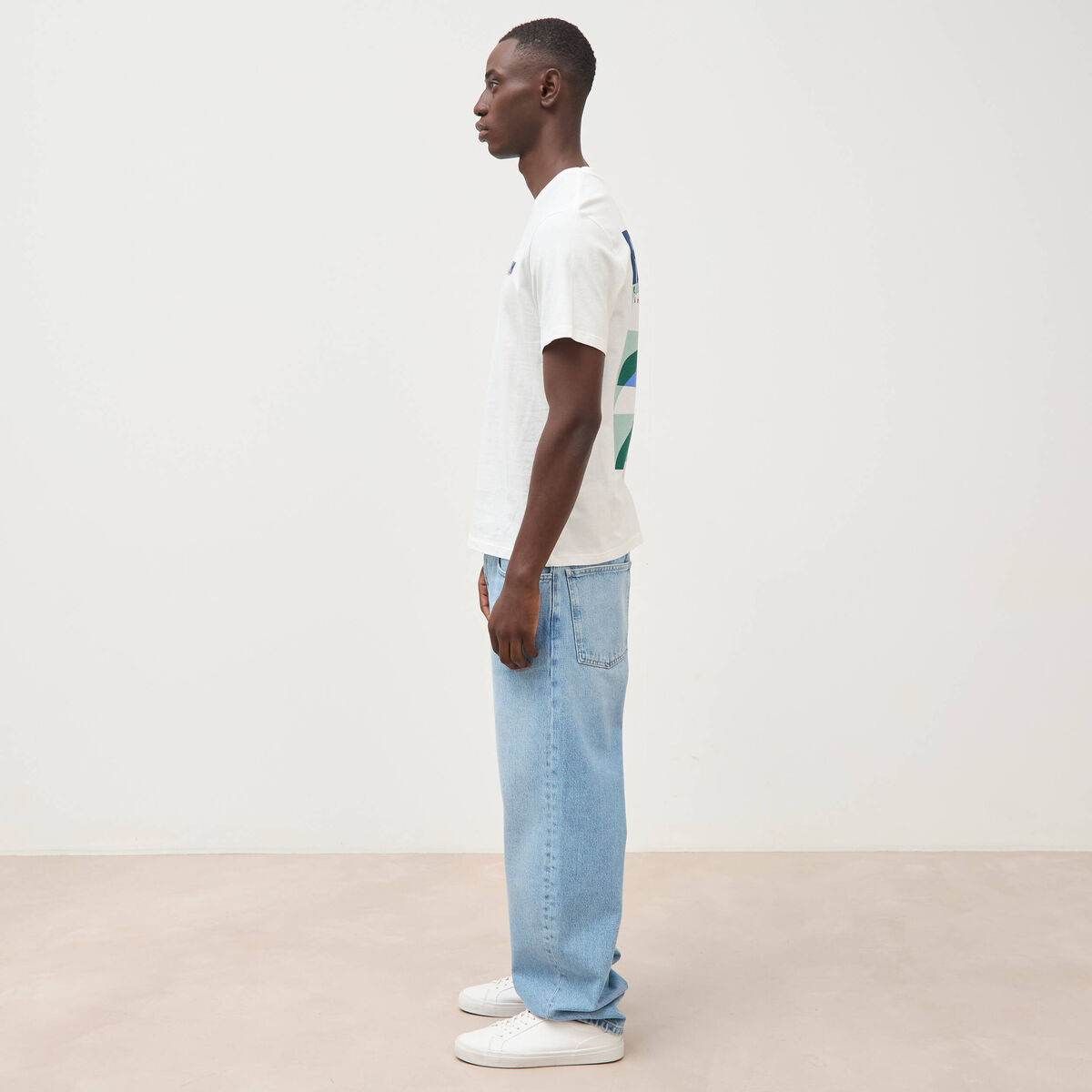 T-shirt en coton ecru homme