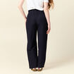 Pantalon large &agrave; pinces bleu fonc&eacute; femme