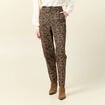 Pantalon slouchy taille haute beige femme