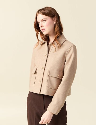 Blouson manches longues doubl&eacute; sable femme