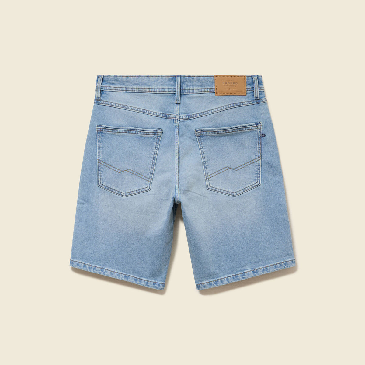 Bermuda en jeans denim bleach homme
