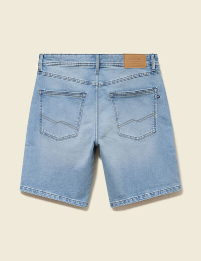 Bermuda en jeans denim bleach homme