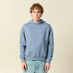 Sweat &agrave; capuche manches longues bleu gris homme