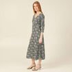 Robe midi droite manches 3/4 noir femme