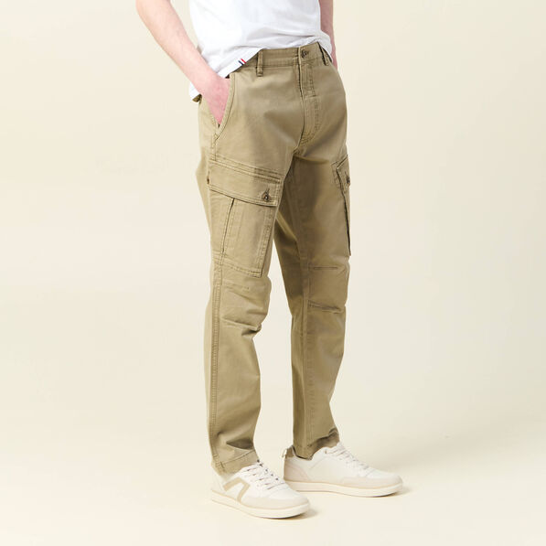 Pantalon cargo droit gris homme