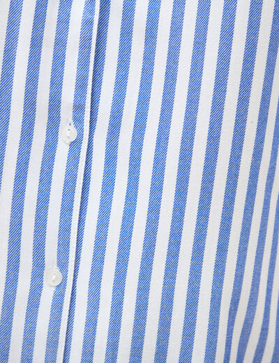 Chemise manches 3/4 bleu femme