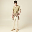 Polo manches courtes vert olive homme