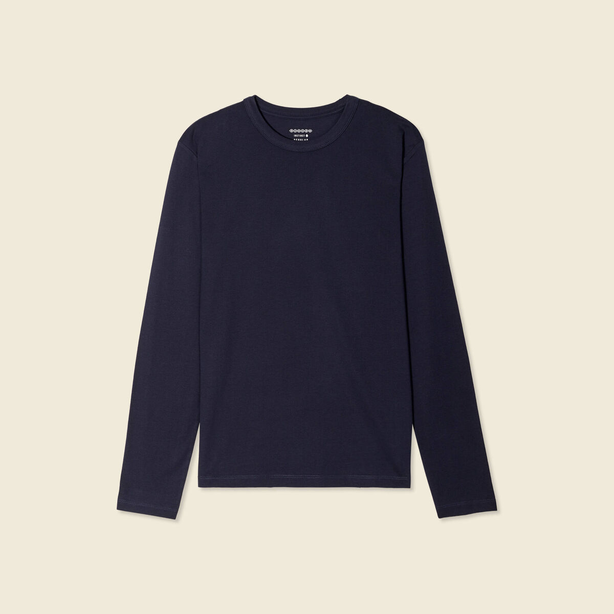 T-shirt en coton manches longues bleu marine homme