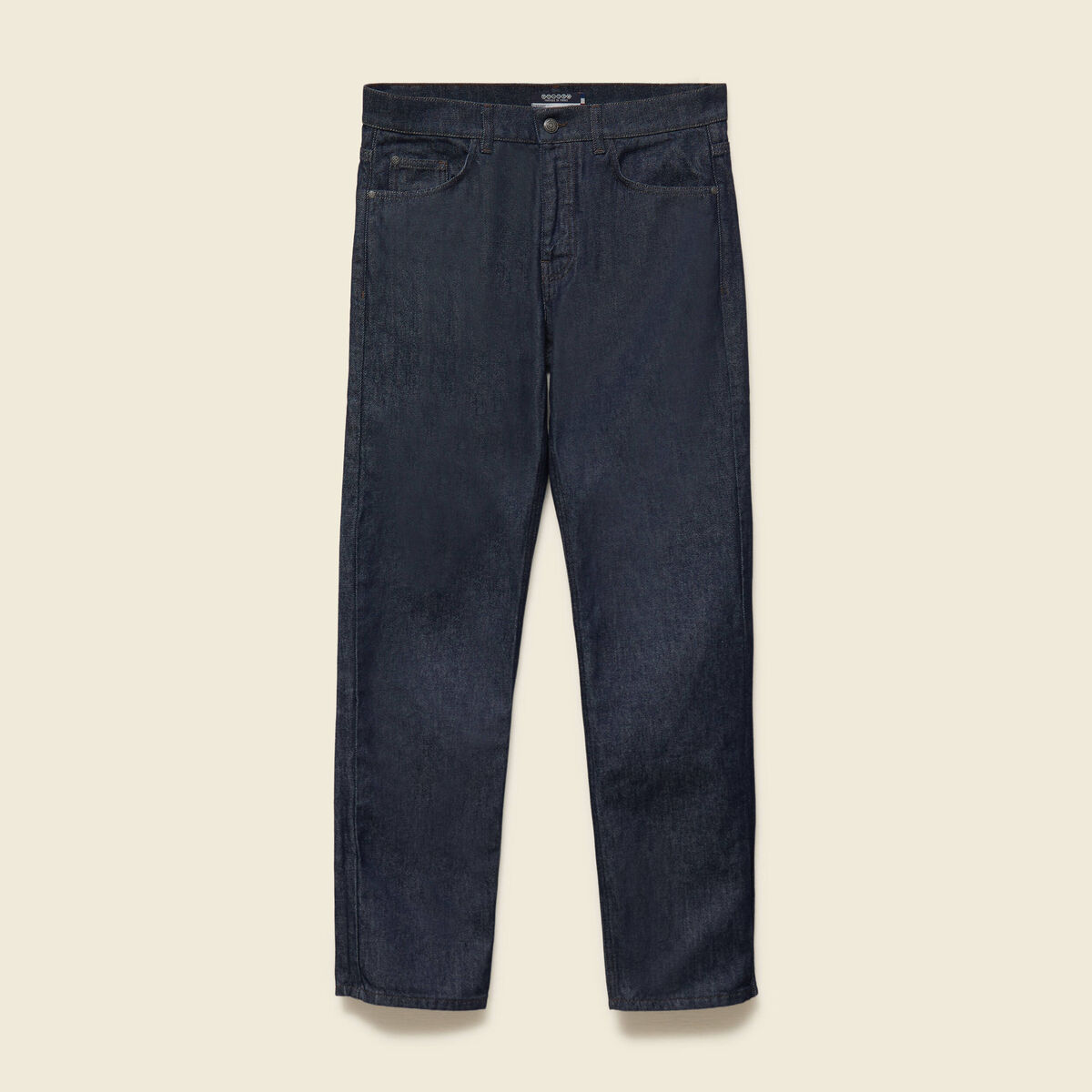 Jeans straight longueur 32 en coton denim brut rinse homme