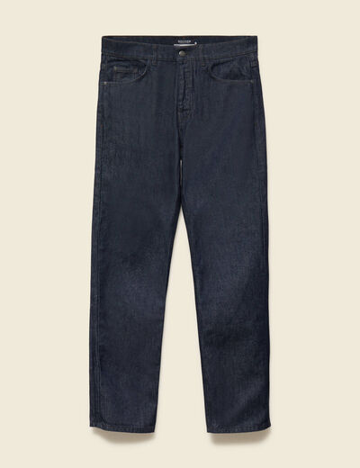 Jeans straight longueur 32 en coton denim brut rinse homme